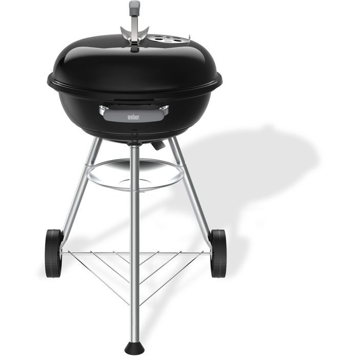 Barbecue a charbon - Weber - Compact Kettle - Ř47 cm - Acier émaillé - Clapet d'aération - 6 couverts - Noir