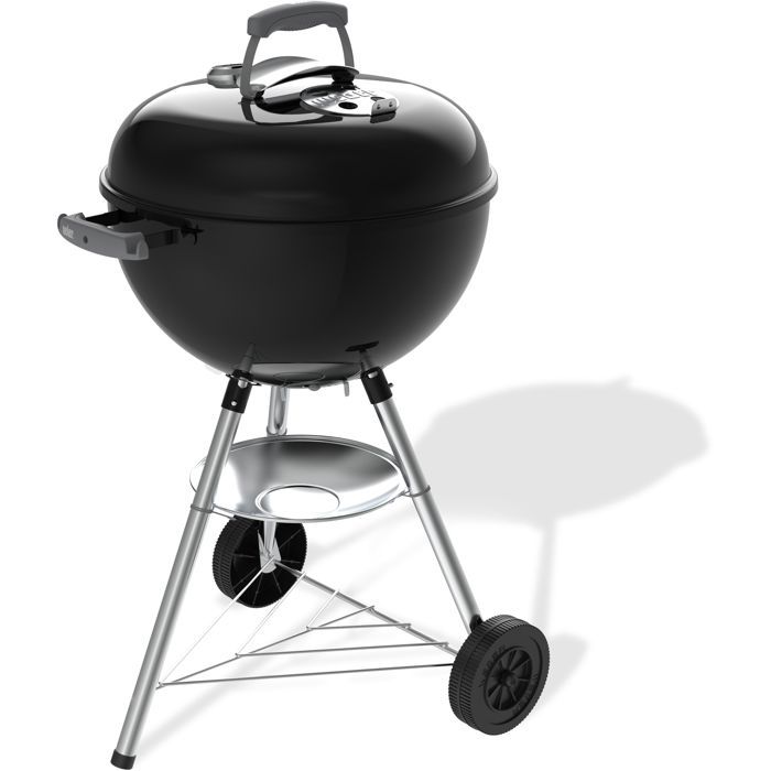 Barbecue a charbon - Weber - Bar-B-Kettle - Ř47 cm - Thermometre intégré - Acier émaillé - 6 couverts - Noir