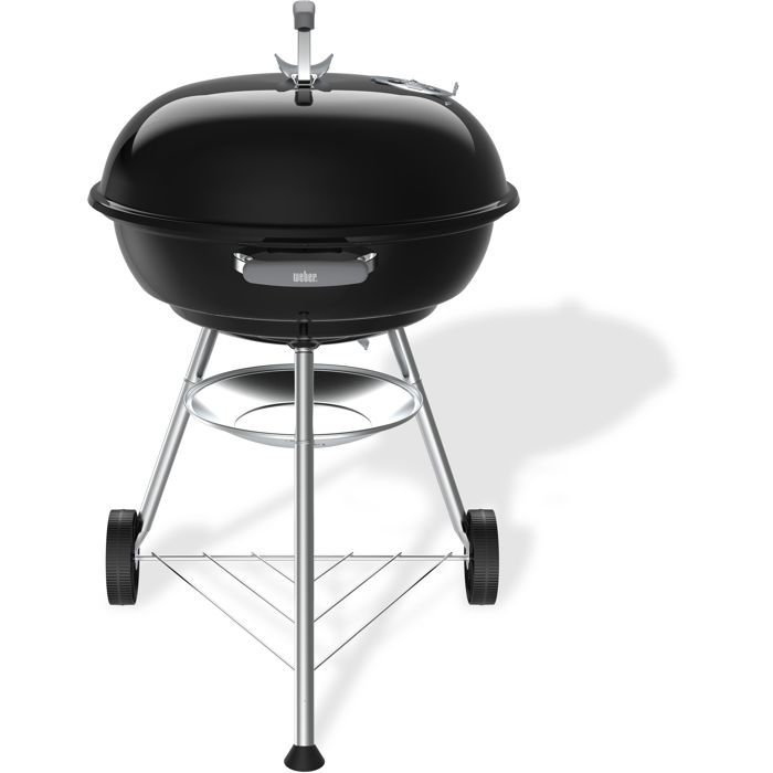 Barbecue a charbon - Weber - Compact Kettle - Ø57 cm - Acier émaillé - Clapet d'aération - 9 couverts - Noir