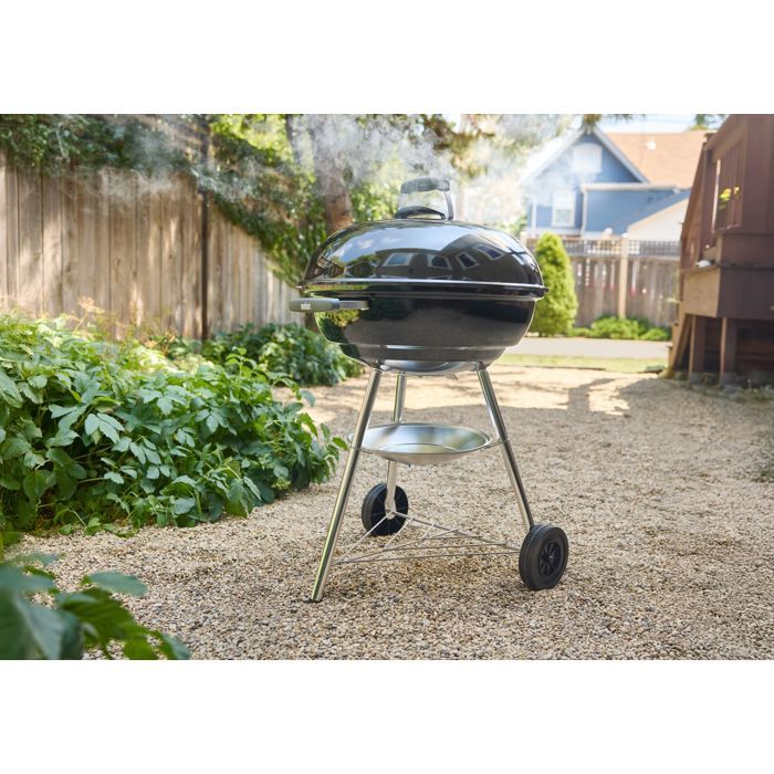 Barbecue a charbon - Weber - Bar-B-Kettle - Ř57 cm - Thermometre intégré - Acier émaillé - 9 couverts - Noir