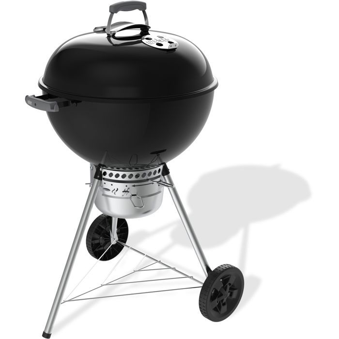 Barbecue a charbon - Weber - Original Kettle E-5730 - Ø57 cm - Thermometre intégré - Clapet d'aération - 9 couverts - Noir