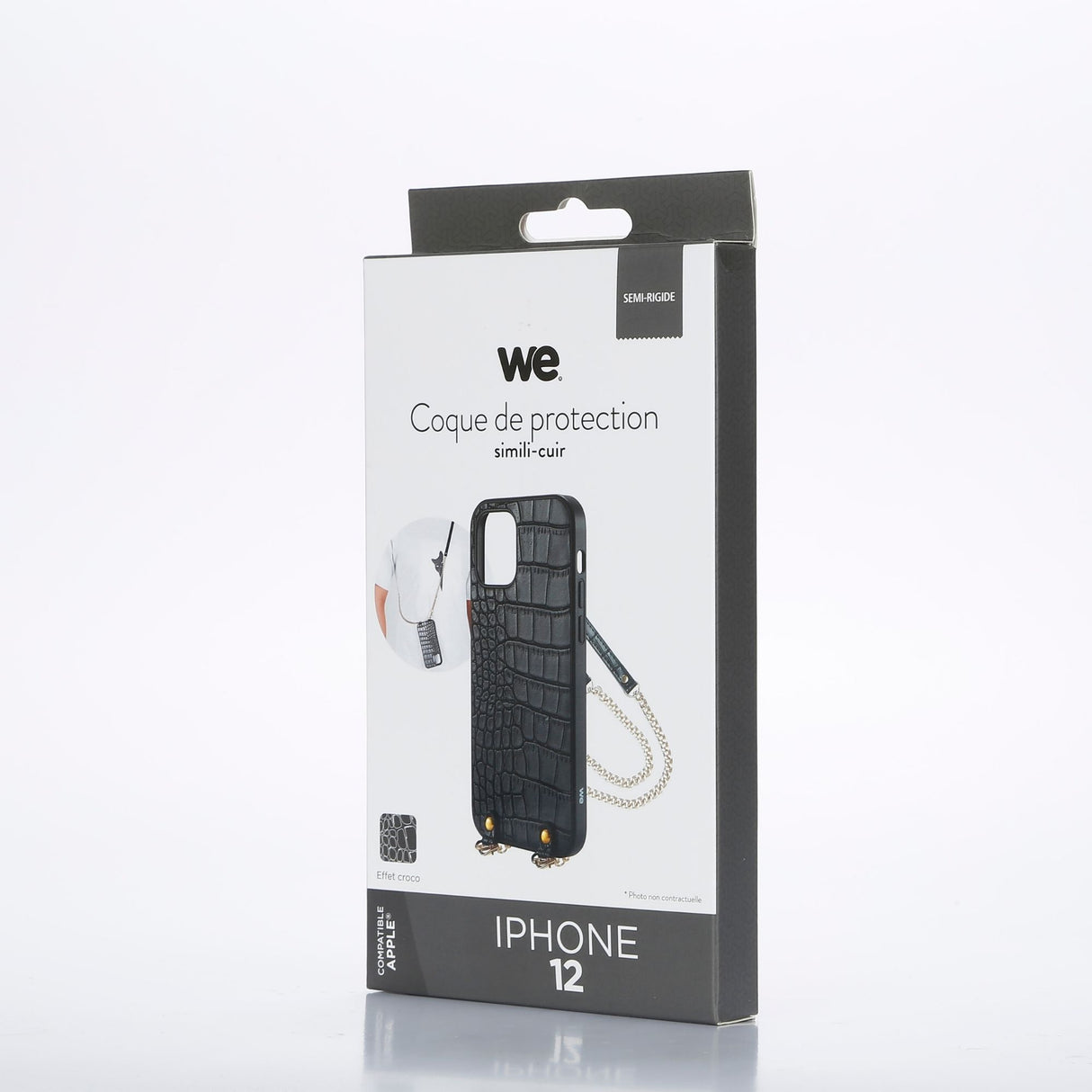 We Coque de protection AVEC TOUR DE COU APPLE IPHONE 12 Noir