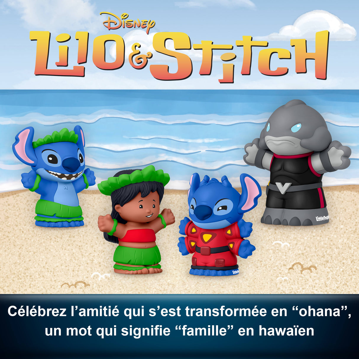 Figurines Lilo et Stitch, Little People, Coffret Disney 4 figurines, JFC77, Des 3 ans