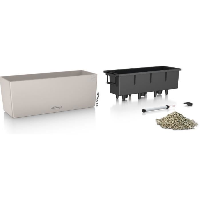 LECHUZA Jardiniere - Balconera color 50 - 50 x 19 x 19 cm - 8 L - Kit complet - Brun sable