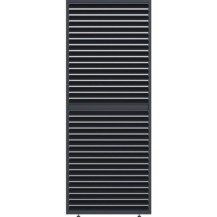 Panneau brise-vue - OMBREA - Ventelles horizontales mobiles - 1 m - Aluminium - Anthracite