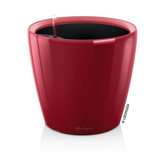 LECHUZA Pot de fleurs - Classico Premium LS 21 - Ø 22 x 20 cm - 3 L - Kit complet - Arrosage automatique - Rouge scarlet brillant