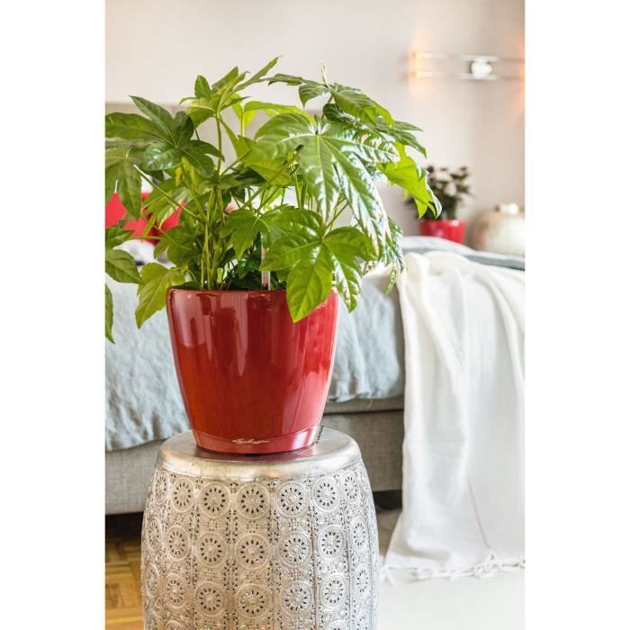LECHUZA Pot de fleurs - Classico Premium LS 21 - Ø 22 x 20 cm - 3 L - Kit complet - Arrosage automatique - Rouge scarlet brillant