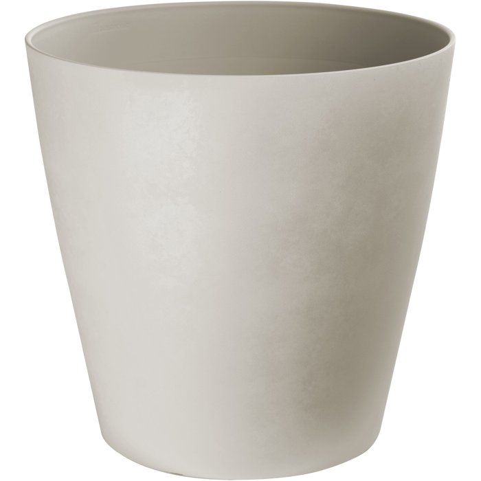 Pot de fleurs rond - GARDEN ID - Swing Cone - Ø 30 - 14 L - H 29 cm - Pierre Blanche