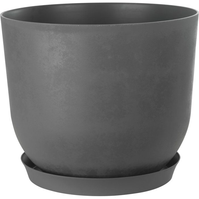 Pot de fleurs rond - GARDEN ID - Swing Rond - Ø 30 - 13 L - H 25 cm - Gris