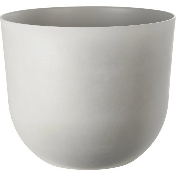 Pot de fleurs rond - GARDEN ID - Swing Rond - Ø 40 - 30 L - H 32 cm - Pierre Blanche