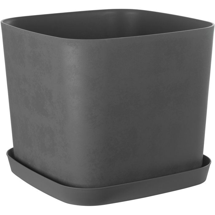 Pot de fleurs carré - GARDEN ID - Swing Carré - 16 L - 30 x 30 h 25 cm - Gris