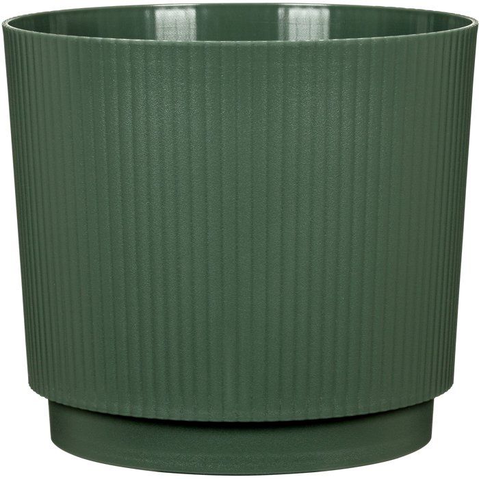 Cache-pot rond - GARDEN ID - Lino - Ř 25 - 7 L - H 22 cm - Vert foncé