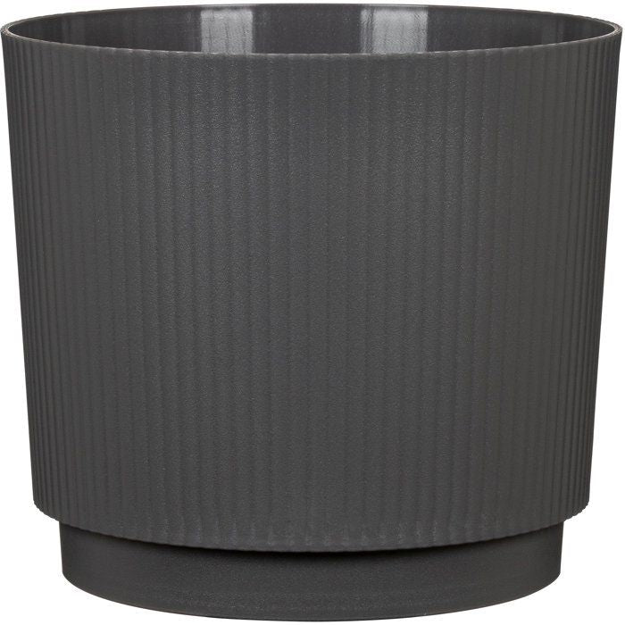 Cache-pot rond - GARDEN ID - Lino - Ø 25 - 7 L - H 22 cm - Anthracite