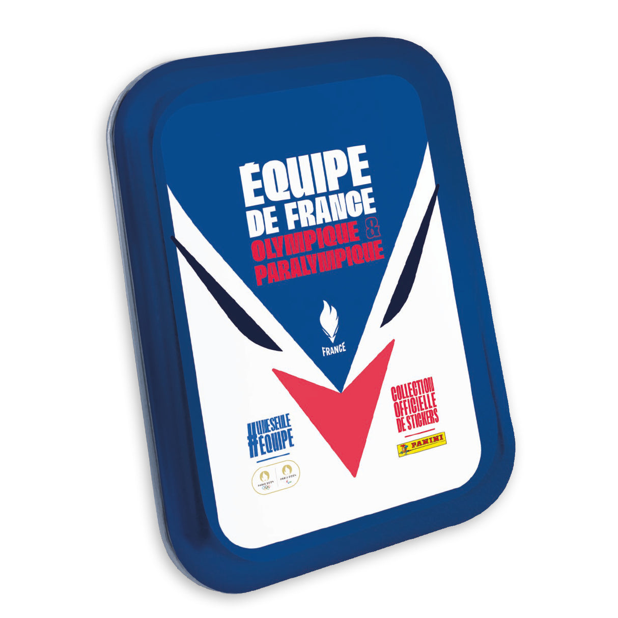 Boîte métal avec 10 pochettes + 2 cartes édition limitée - PANINI - JO 2024 Equipe de France