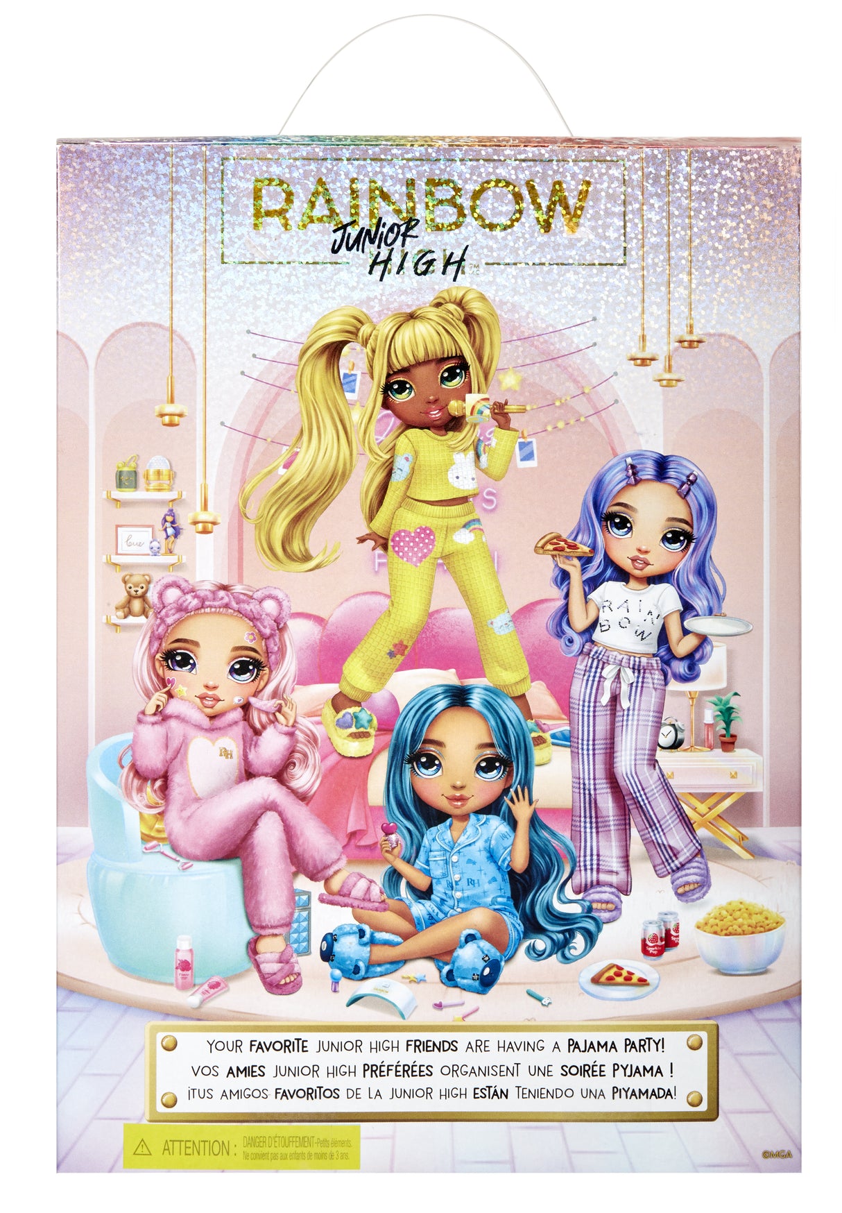 Junior High Pyjama Party - Poupée mannequin articulée 22 cm - Sunny (Jaune) - Nombreux accessoires - a partir de 4 ans