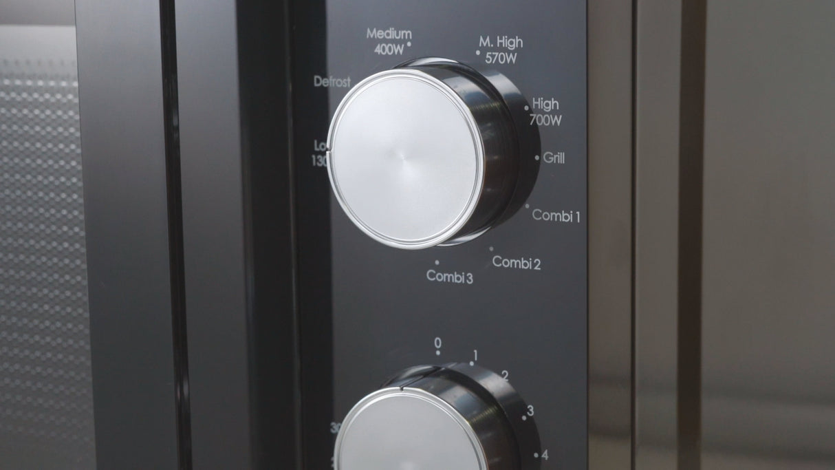 Micro-ondes Gril CANDY CMG20TNMB Moderna 20L 700W - Gril 900W - UI mécanique 6 niveaux de puissance - Fonction Décongélation poids