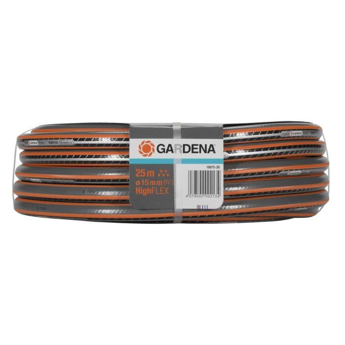 GARDENA Tuyau d'arrosage Comfort HighFlex – Longueur 25m – Ř15mm – Anti noeud et indéformable – Garantie 25 ans (18075-26)