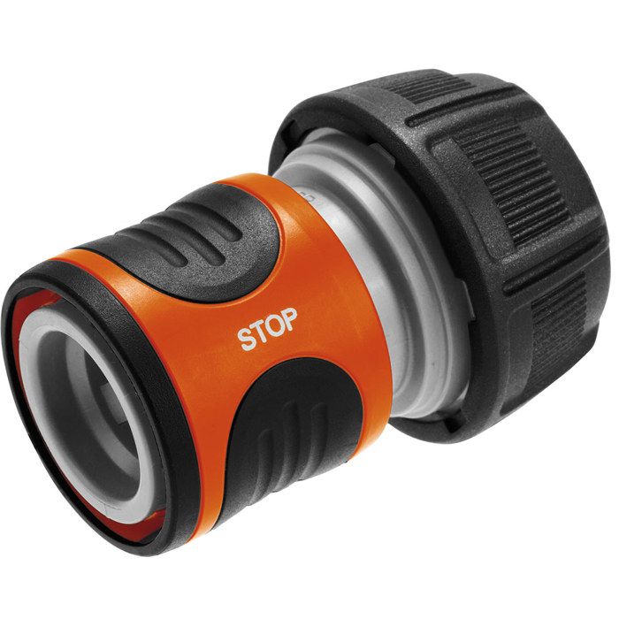 Raccord d'arrosage Aquastop GARDENA pour tuyau Ř19mm - Anti écoulement d'eau - Power Grip - Garantie 5 ans