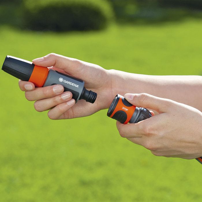 Raccord d'arrosage Aquastop GARDENA pour tuyau Ř19mm - Anti écoulement d'eau - Power Grip - Garantie 5 ans