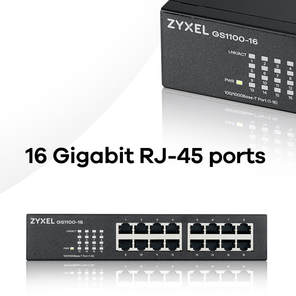 Switch réseau ethernet Gigabit Zyxel GS1100 v3 - 16 ports