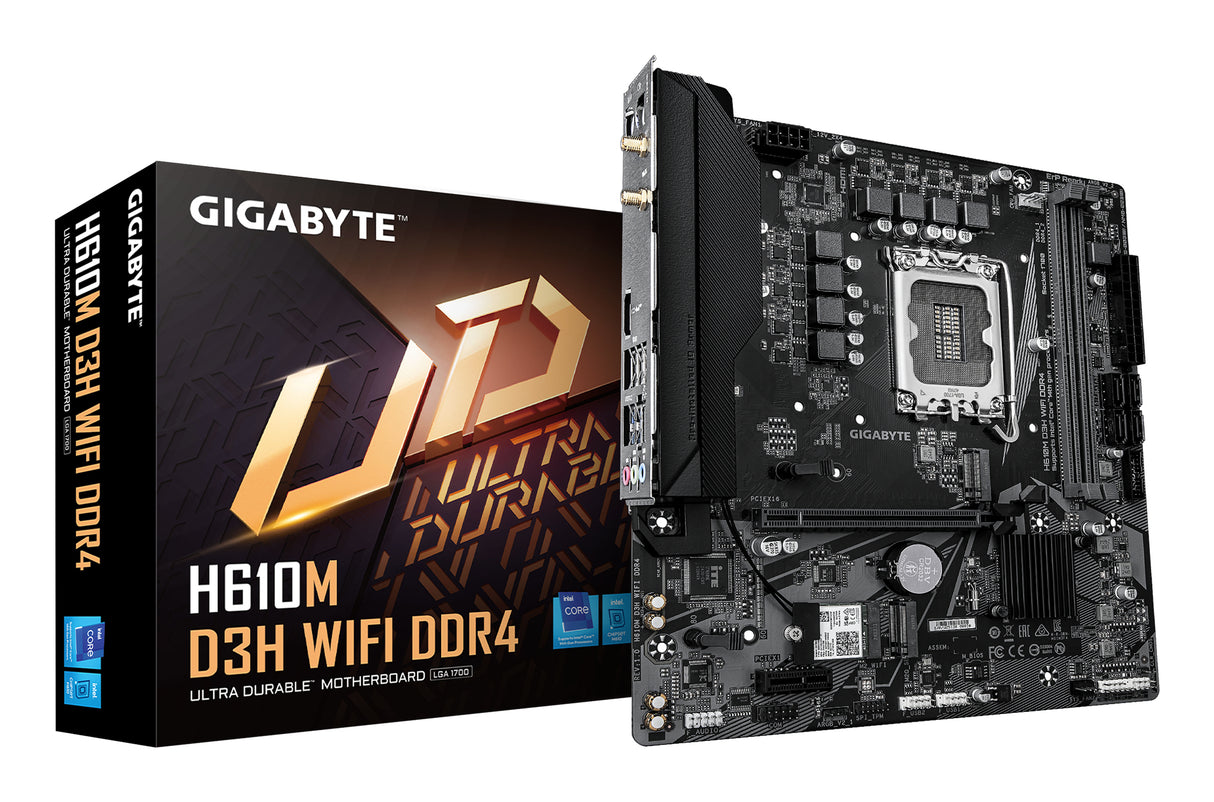 Carte mere - GIGABYTE - H610M D3H WIFI DDR4 - Format Micro-ATX - Chipset Intel H610 - WiFi & DDR4