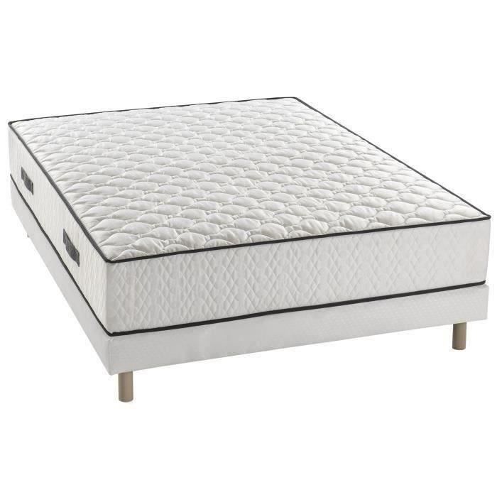 Ensemble matelas + sommier 140 x 190 cm - 580 Ressorts ensachÈs - 7 zones de confort - 24 cm - …quilibrÈ - DEKO DREAM DÈtente