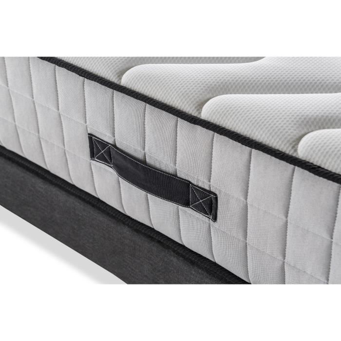 Ensemble matelas + sommier 160 x 200 cm - 672 Ressorts ensachÈs - 7 zones de confort - 27 cm - Ferme - DEKO DREAM Hotel Supreme