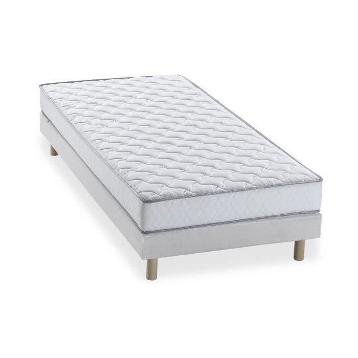 Pack pret a dormir Matelas 90x190 cm + Sommier + Couette + 1 oreiller 60x60 cm - 14 cm - DEKO DREAM TOP