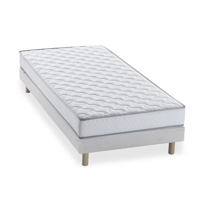 Pack pret a dormir Matelas 90x190 cm + Sommier + Couette + 1 oreiller 60x60 cm - 14 cm - DEKO DREAM TOP