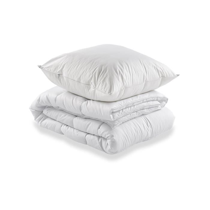 Pack pret a dormir Matelas 90x190 cm + Sommier + Couette + 1 oreiller 60x60 cm - 14 cm - DEKO DREAM TOP