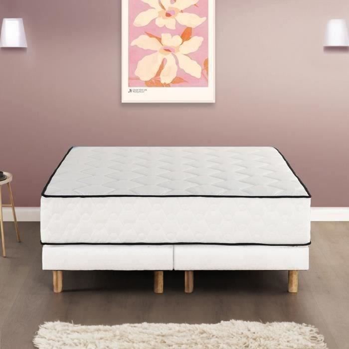 Ensemble matelas 180x200 cm + sommiers 2x90x200 cm - Ressorts ensachÈs - 7 zones - 27 cm - …quilibrÈ - DEKO DREAM DÈtente