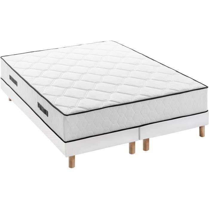 Ensemble matelas 180x200 cm + sommiers 2x90x200 cm - Ressorts ensachÈs - 7 zones - 27 cm - …quilibrÈ - DEKO DREAM DÈtente