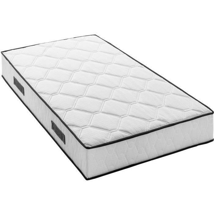 Ensemble matelas sommier 90 x 190 cm Hauteur 24 cm - ressorts ensachés - 7 zones - réversible - fabriqué en Belgique - DEKO DREAM