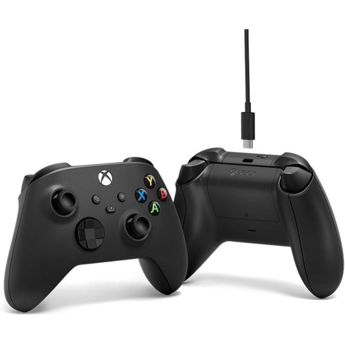 Manette de jeu + câble USB-C - Xbox - Sans fil - Noir