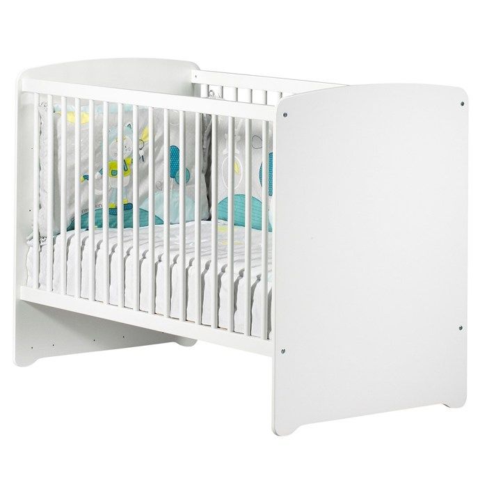 Lit bÈbÈ - 120 x 60 cm - Babyprice Basic - En bois blanc