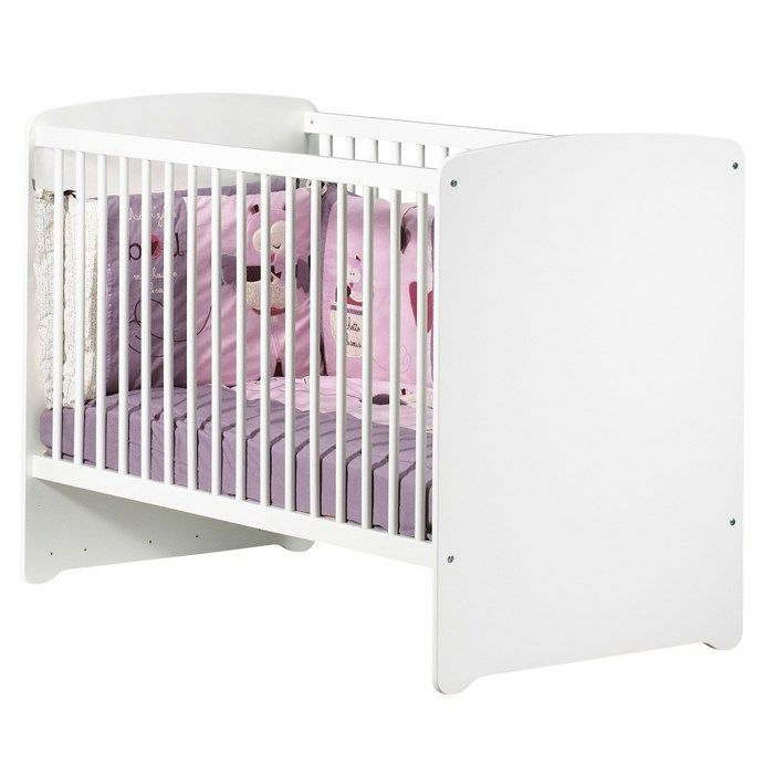 Lit bÈbÈ - 120 x 60 cm - Babyprice Basic - En bois blanc