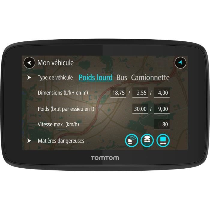 GPS Poids Lourds TomTom GO Professional 520 - Cartographie Europe 49 pays - Wi-Fi intÈgrÈ - Appels mains-libres