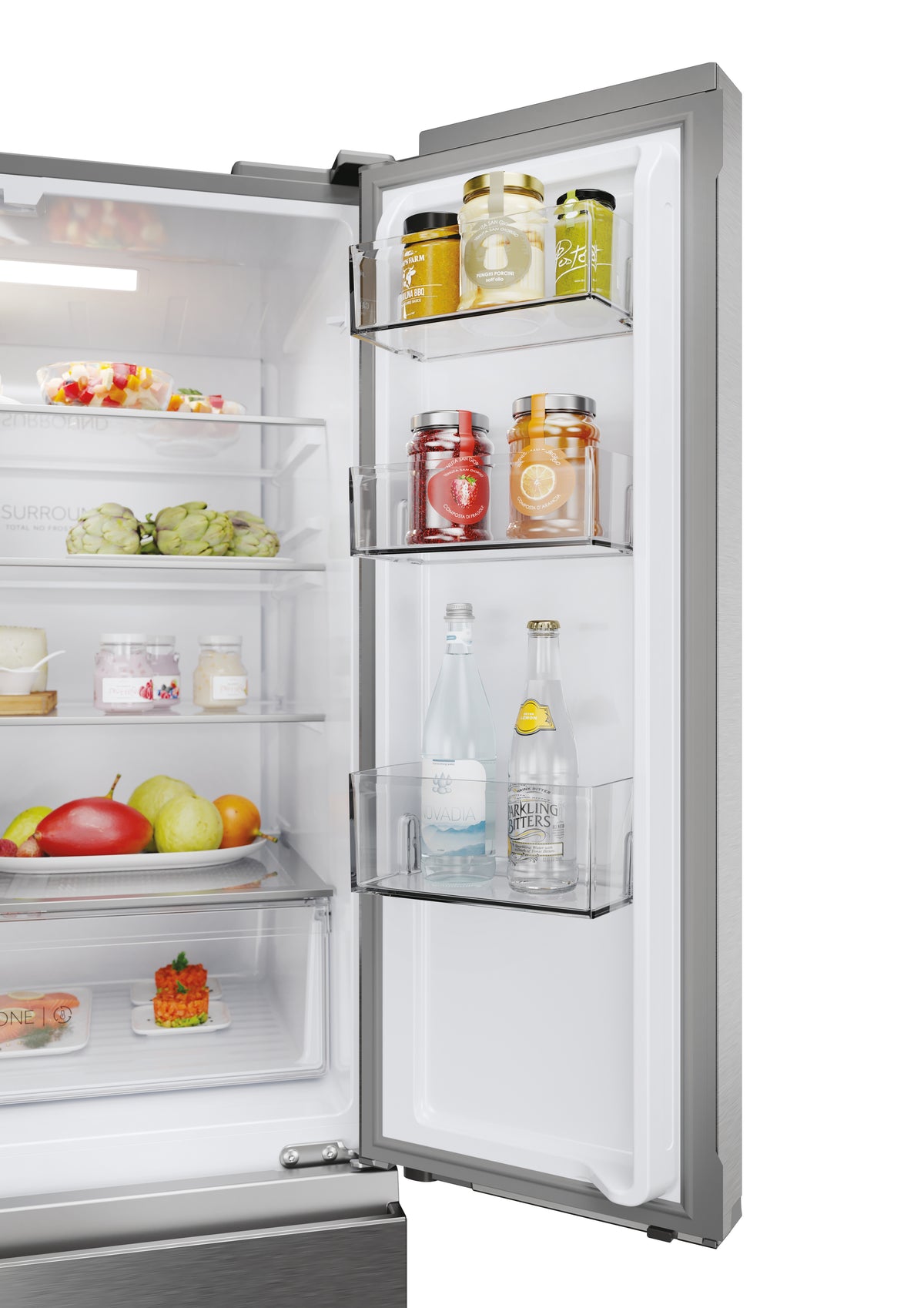 Réfrigérateur multi-portes - HAIER - HFR3718ENMM - Classe E - 402 L (262 + 140) - 37 dB - Inox
