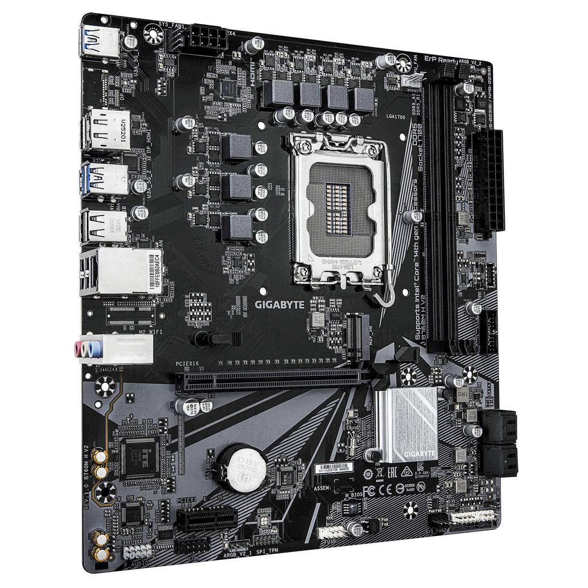 Carte mere - GIGABYTE - B760M H V2 - Format Micro-ATX - Chipset Intel B760 - DDR5