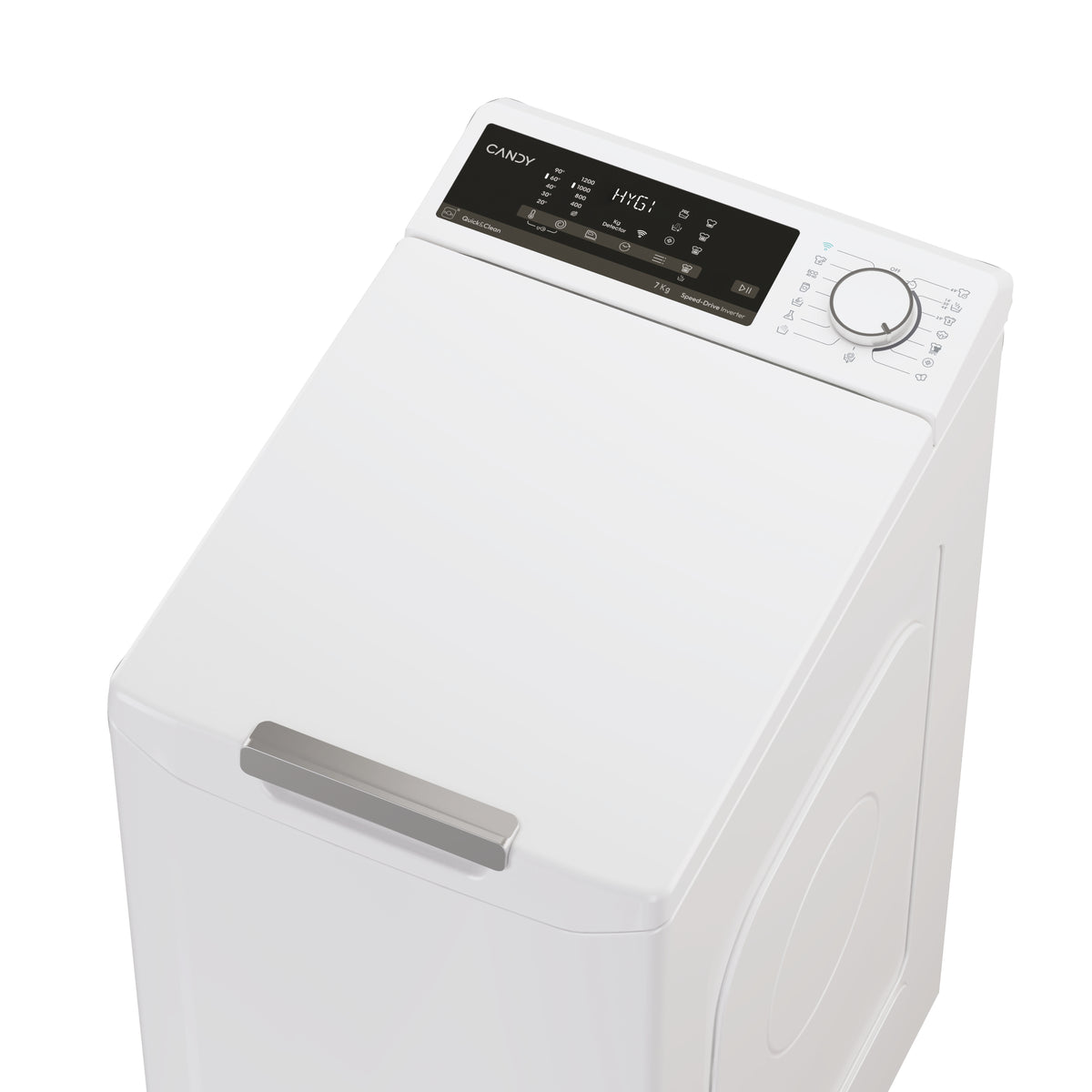 Lave-linge top CANDY TCA274TM4-S ProWash 500 -7 kg - 1200 trs/min - Connecté - Classe B - Blanc