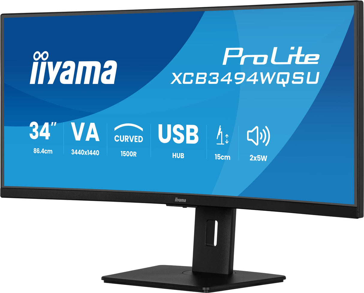 Ecran PC incurvé - IIYAMA - 34 - WQHD - 120Hz - Dalle VA - 0,4ms - Ajustable en hauteur - XCB3494WQSU-B1