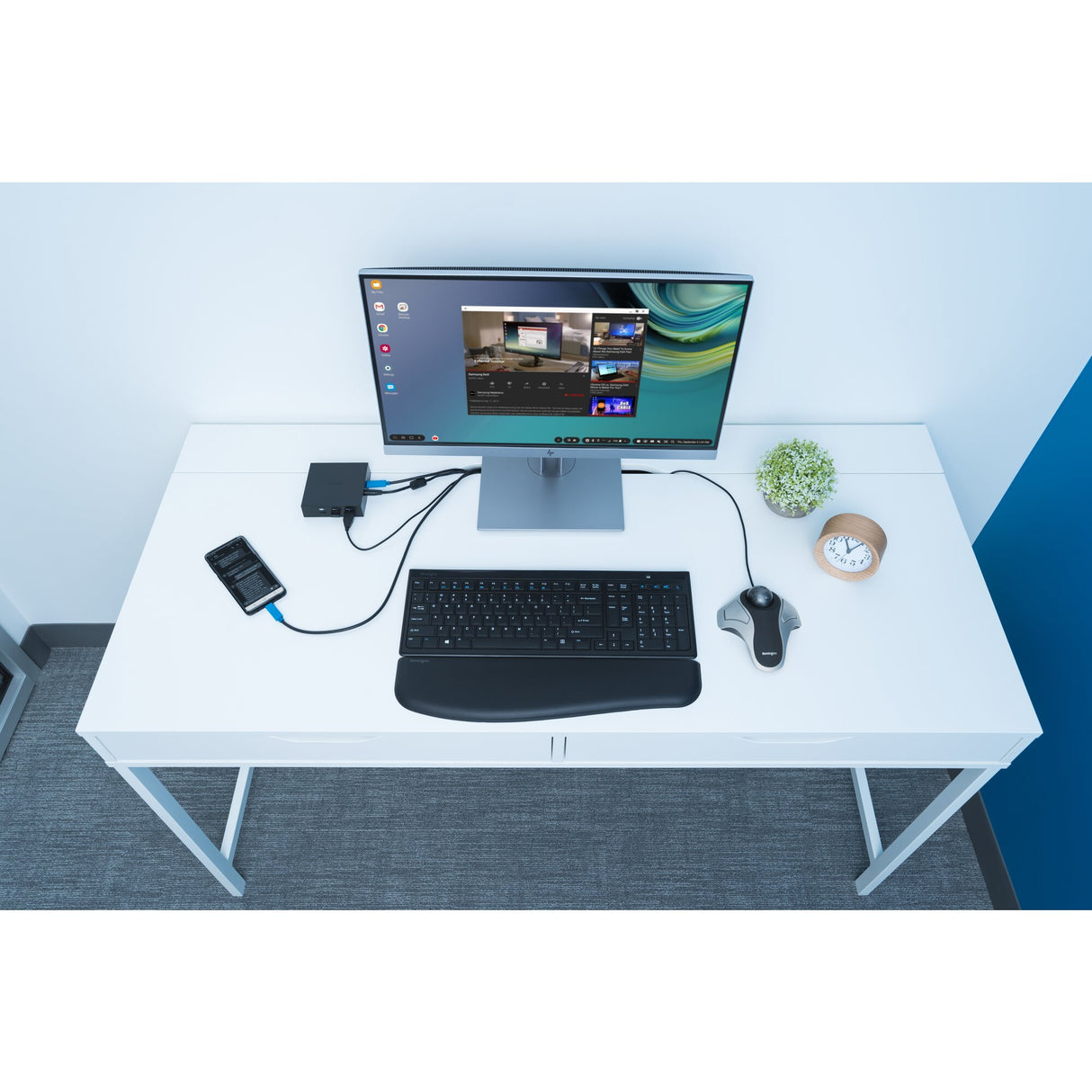 Kensington, Souris TrackBall ergonomique filaire pour PC, Mac, ambidextre, Gris