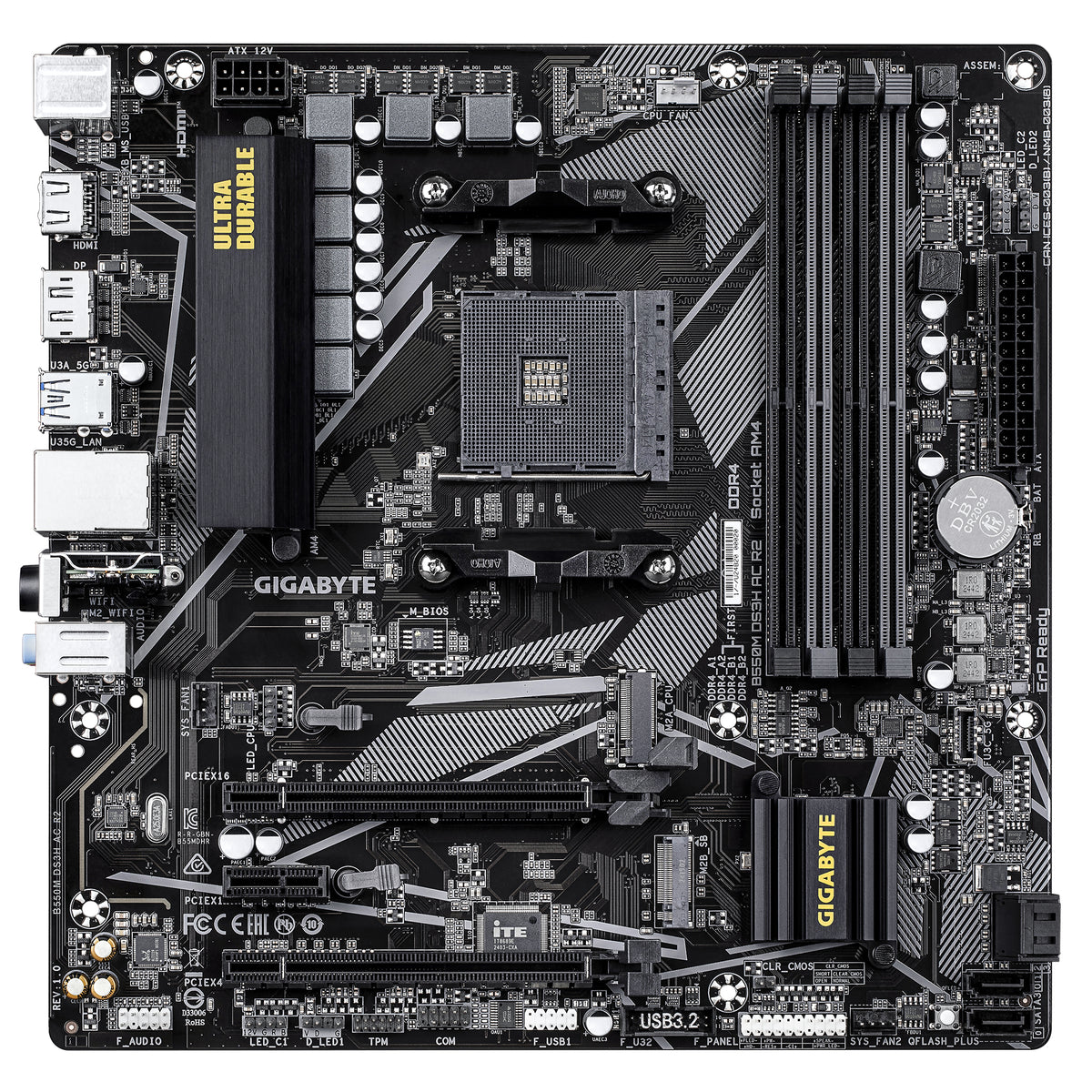Carte mere - GIGABYTE - B550M DS3H AC R2 - Format Micro-ATX - Chipset AMD B550 - DDR4 & PCIe 4.0 - WiFi AC