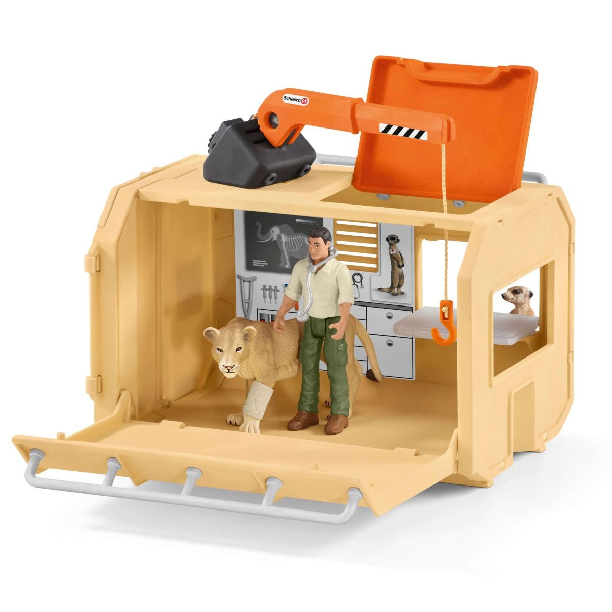 Gros camion de sauvetage d'animaux, coffret de jeu de 45 pieces avec 2 figurines d'animaux, 1 figurine de ranger articulée et des