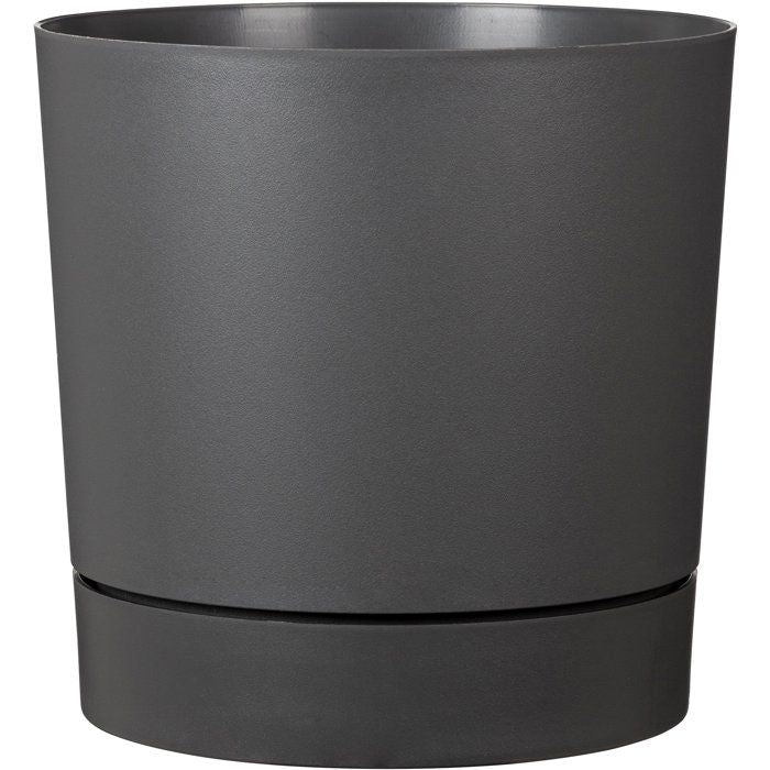 Pot de fleurs avec réserve rond - GARDEN ID - Plano - Ø 39 - 32 L - H 38 cm - Gris métallique