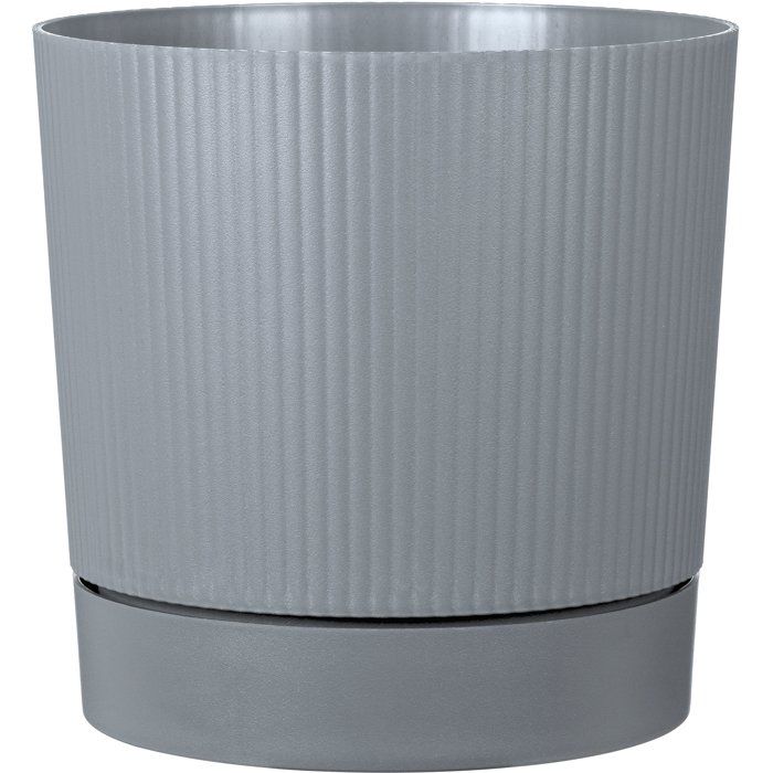 Pot de fleurs avec réserve rond - GARDEN ID - Lino - Ø 29 - 14 L - H 29 cm - Gris pure