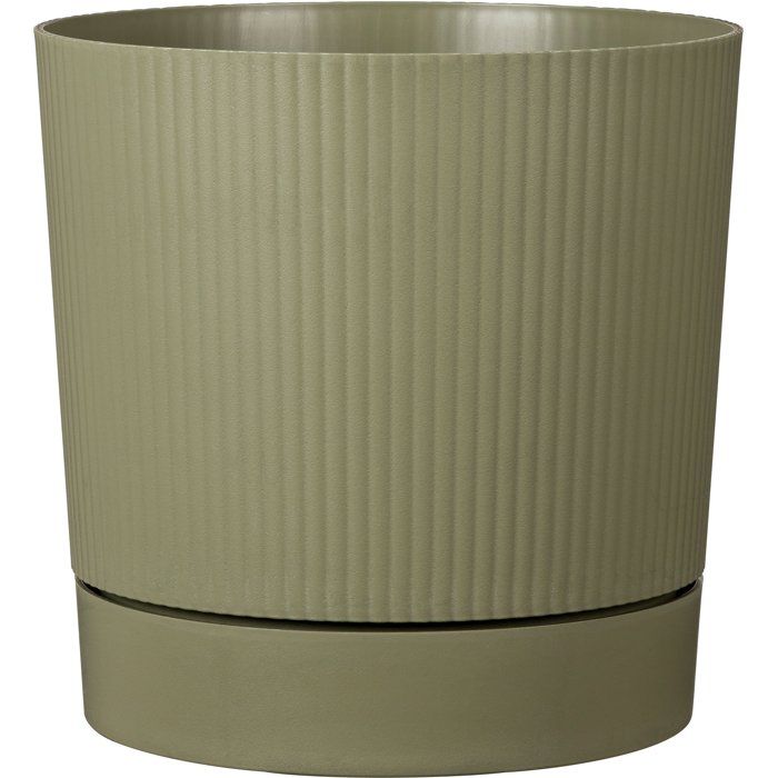 Pot de fleurs avec réserve rond - GARDEN ID - Lino - Ø 47 - 43 L - H 46 cm - Vert mousse