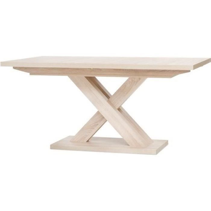 Table extensible mélaminé contemporaine pieds central en croix L 160 a 200 cm AVANT