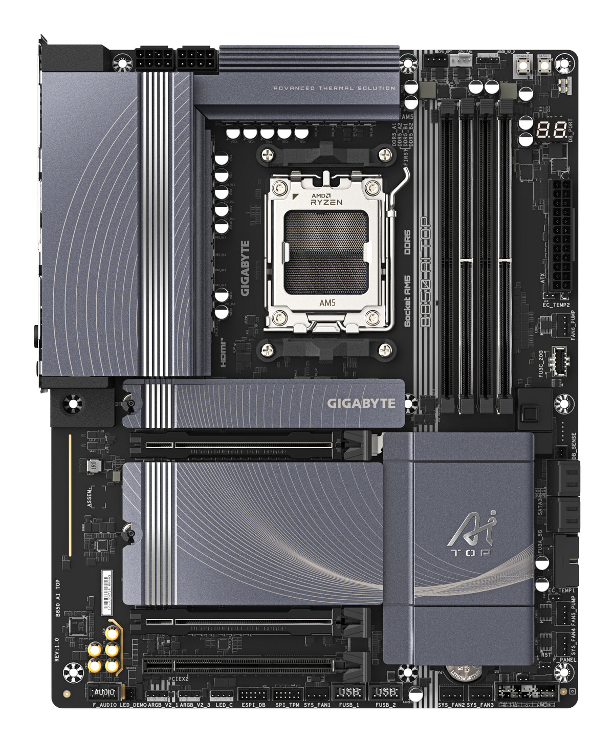 Carte mere - GIGABYTE - B850 AI TOP - Format ATX - Chipset AMD B850 - DDR5 & PCIe 5.0 - WiFi 7