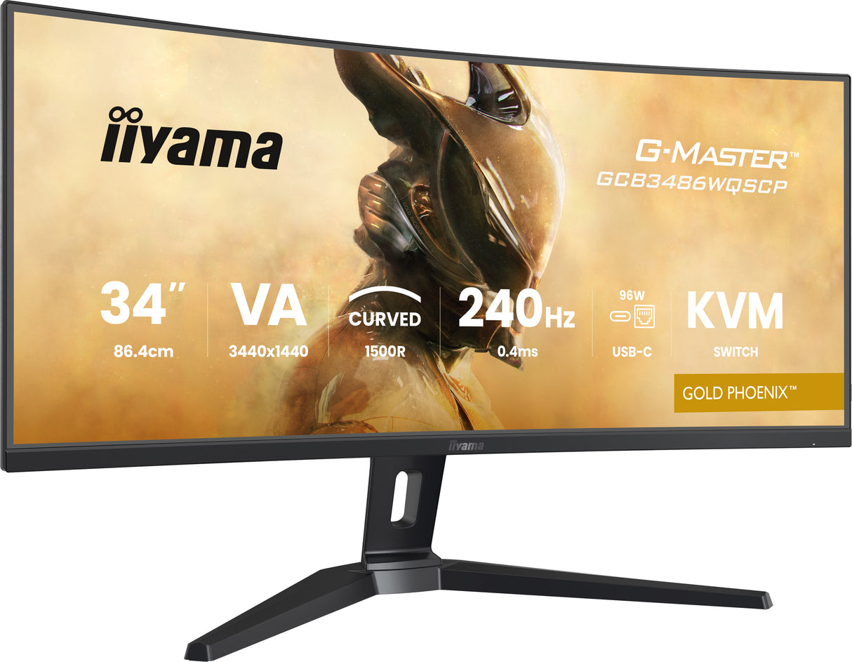 Ecran PC Gamer incurvé - IIYAMA - 34 - WQHD - 240Hz - Dalle VA - 0.4ms - Réglable en hauteur - G-Master GCB3486WQSCP-B1
